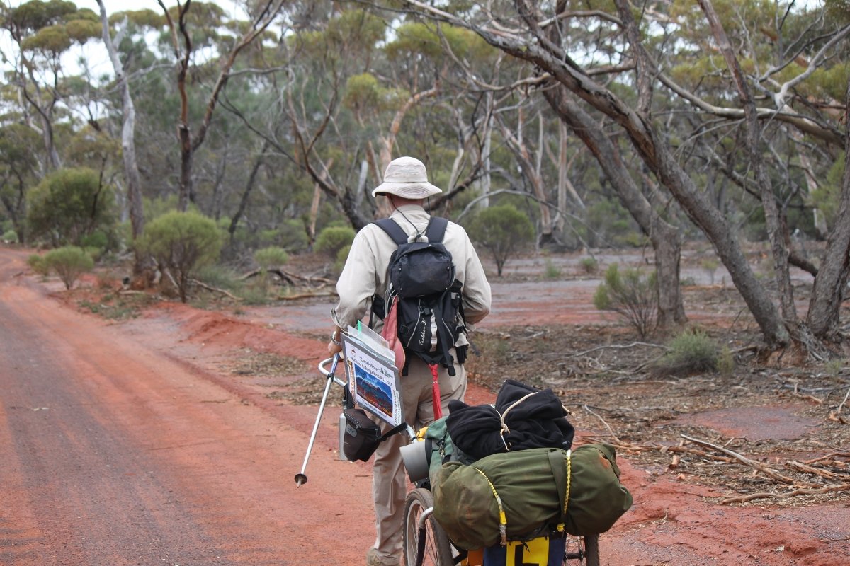 Geg Warburton on last days walk from "Buckland to Bungalbin" on 15 July 2014. - Events held at the Range since 2012