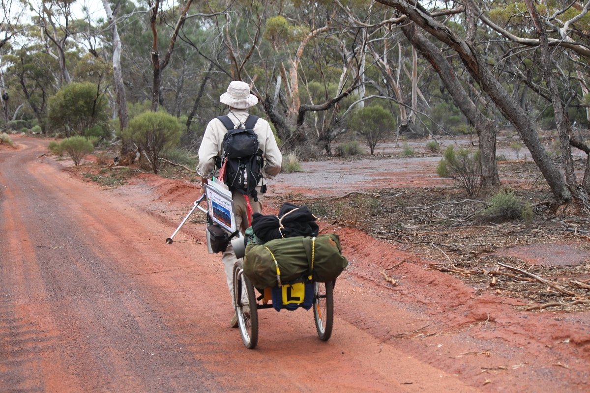Geg Warburton on last days walk from "Buckland to Bungalbin" on 15 July 2014. - Events held at the Range since 2012