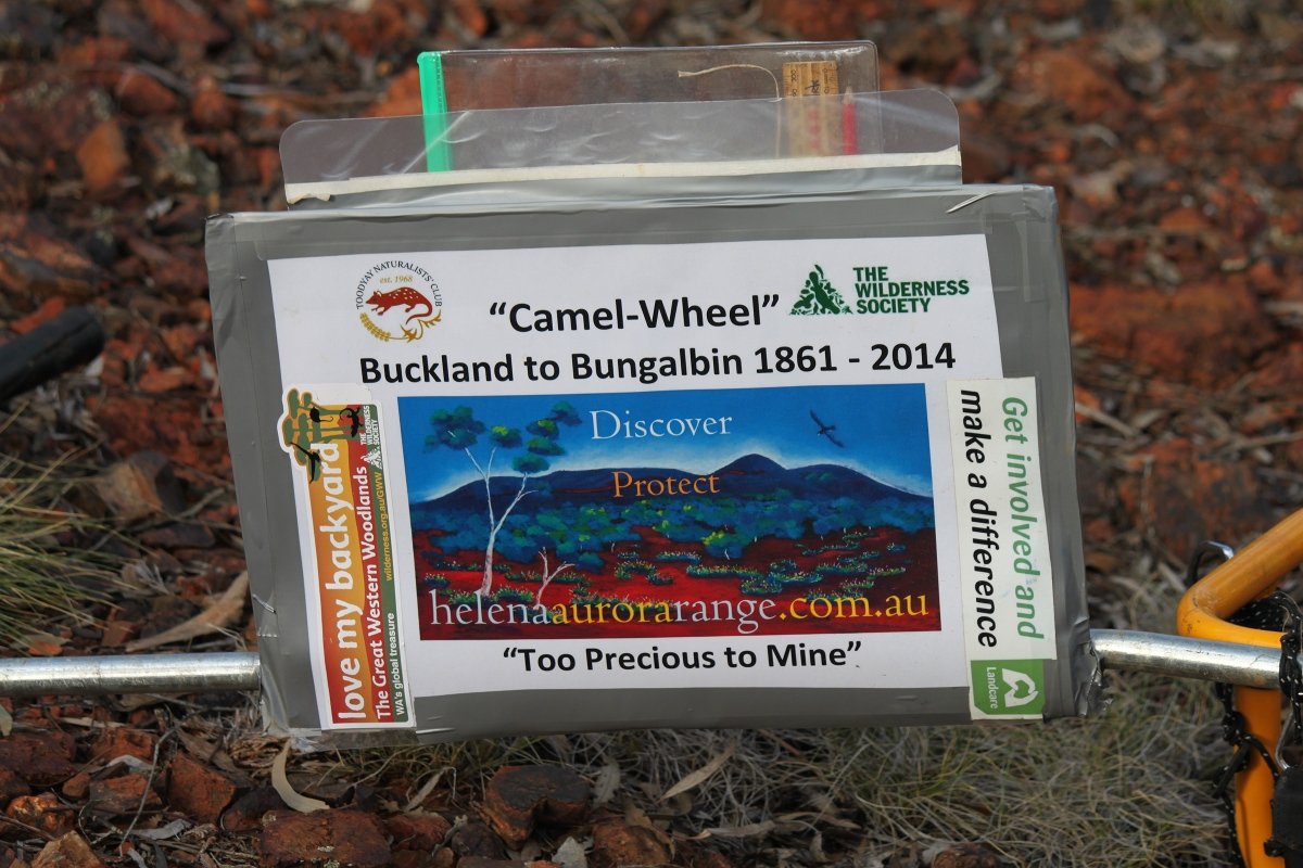 Sign promoting walk on Greg's "Camel Wheel" - Events held at the Range since 2012