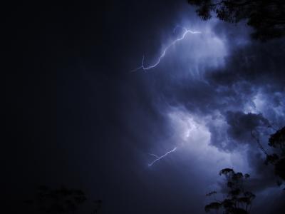 Lightening storm at Helena and Aurora Range (Bungalbin).  Photo by Laura Corbett